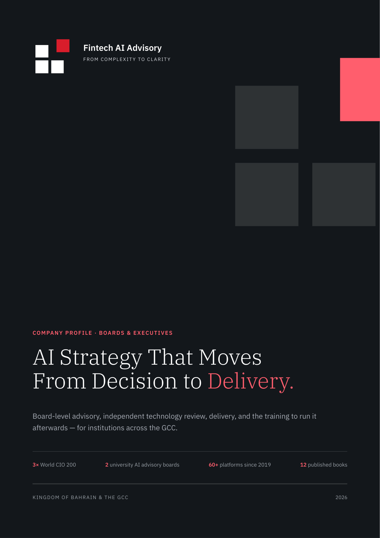 Company profile cover — Boards and executives edition